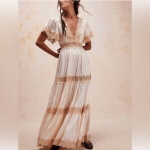 Spell Ocean Dress - Cream/Beige - Size Small